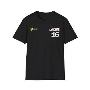 Camiseta Charles Leclerc 16 // Scuderia F1 // Fórmula Uno Racing // B&W // - Imagen 1 de 9