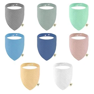 Baby Muslin Bibs 8-Pack Cotton Drool Bibs for Baby Girl Boys Bandana Baby Bib... - Picture 1 of 7