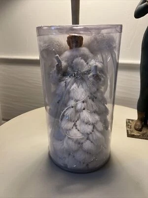 New Kurt Adler White & Silver Angel Lighted Christmas Tree Topper - Cello Box! - Image 1 of 4
