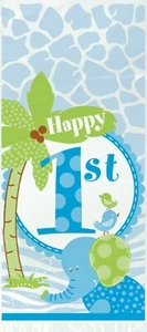 Blue Loot Bags 1st Birthday Safari Elephant Monkey First Favor Party Supply 20ct - Picture 1 of 2