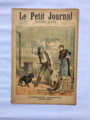 1897 Le Petit Journal January 3 L'ENFANT MARTYR- Art Nouveau - Image 1 of 4