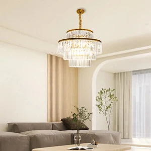 Luxury Crystal Ceiling Lighting Chandelier LED Pendant Lamp Living Room Fixture - Picture 1 of 12
