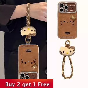 Cat Bracket Phone Case for iPhone 16 15 14 13 12 11 8 7 XR XS Pro Max w/Lanyard - Picture 1 of 14