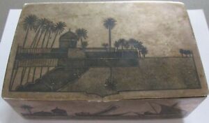 RARE Antique Persian Marsh Swamp Iraqi Iraq Silver Niello Large Silver Box Sign