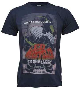 Camiseta Led Zeppelin Flyer de Concierto Oficial Londres 1969 Live Nueva Azul L XL - Imagen 1 de 19