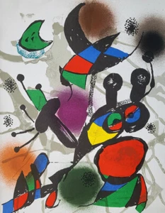 Joan Miro Original Stone Lithograph II Mourlot 1977 Limited ed. Rare - Picture 1 of 5