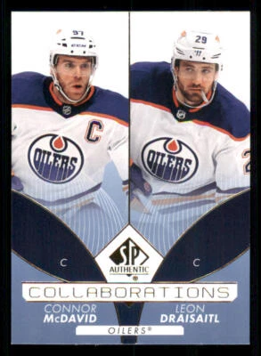 2022-23 SP Authentic Collaborations Blue #C1 Connor McDavid/Leon Draisaitl - Image 1 of 2