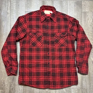 Vintage Sears Fieldmaster Flanell Herren blau kariert Perma-Prest Steppdecke gefüttert Gr. LT - Bild 1 von 6