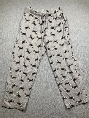 Pantalones de salón Beagle pijama para hombre pequeños grises cintura elástica cordón elástico Foto 1 de 4