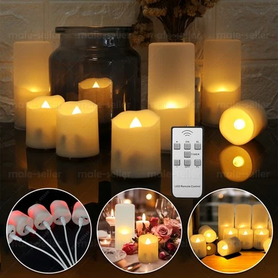 Luces de té LED recargables parpadeantes sin llama que funcionan con baterías 6 piezas Foto 1 de 4