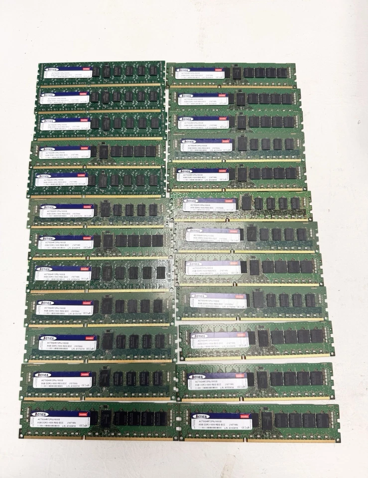 192GB (24x8GB) ACTICA DDR3-1600 ECC REG Server Memory ACT8GHR72P8J1600S - Image 1 of 3