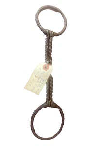Vintage doppelt gedrehte Trense Pferd Gebiss Bauernhaus Scheune Dekor 5 1/2 Stab 3" Ring - Bild 1 von 1