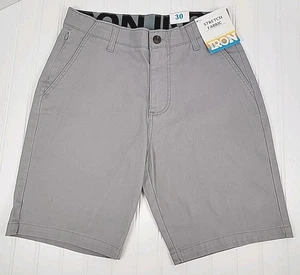 Iron Herren Größe 30 Performance Stretch Stoff Chino Shorts Mondgrau Freizeit  - Bild 1 von 16