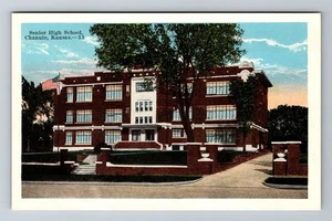 Postal de recuerdo antigua de Chanute KS-Kansas, escuela secundaria superior, vintage - Imagen 1 de 2
