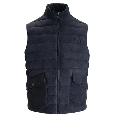 Polo Ralph Lauren 100% Goat Suede Padded Quilted Gilet Navy Vest Medium $998 - Image 1 of 4