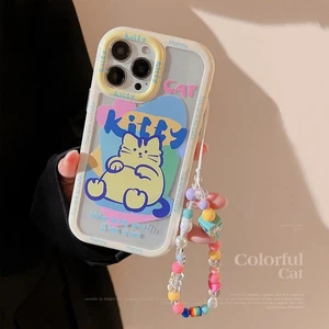Back Phone Case Cover Acrylic For iPhone 15 14 13 12 11 Pro Max Pendant Cute Cat - Picture 1 of 11