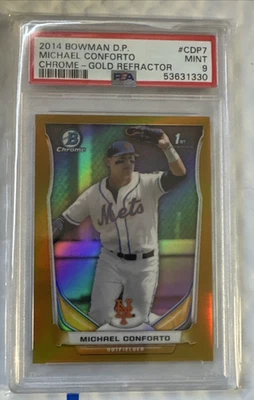 2014 Bowman Draft хром золото переливающийся 47/50 Michael Conforto PSA 9 новом - Изображение 1 из 4