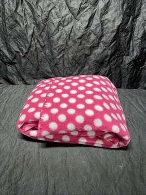 Manta de felpa de viaje rosa blanco a lunares Foto 1 de 3