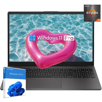 HP 255 G10 15.6" FHD Laptop 8 core AMD Ryzen 7 32GB DDR4 RAM 2TB Windows 11 Pro - Image 1 of 4