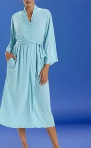 NEU! N NATORI TÜRKIS JERSEY STRICK MORGENMANTEL/ MEDIUM/ ein tolles Geschenk!/ SOFORTVERSAND - Bild 1 von 9