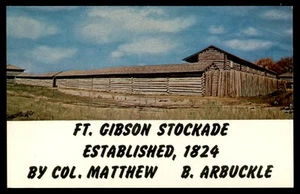 Postcard Fort Gibson Stockade Established in 1824, Oklahoma - Picture 1 of 2
