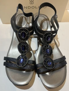 BANDOLINO B-Flexible Jeweled Sparkly Sandals Womens 10M Purple NEW in box - Picture 1 of 23