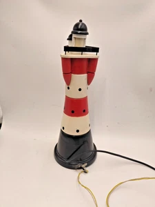 Leuchtturm - Deko - Modellbau - beleuchtet - Holz Rot/Weiß - 34cm hoch - Bild 1 von 4