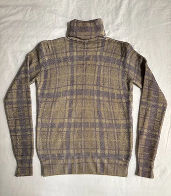 Suéter Tommy Hilfiger Cuello Alto - 100% Lana (XS) - Verde y Púrpura, Cuadros Foto 1 de 4