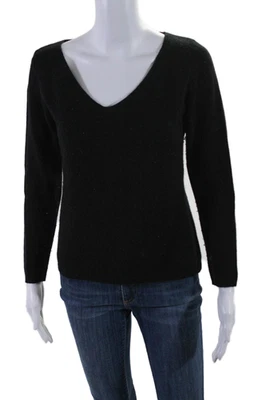 Sutton Studio женщин кашемир v-образным вырезом вязаный ребристый основной свитер черный размер S - Изображение 1 из 4