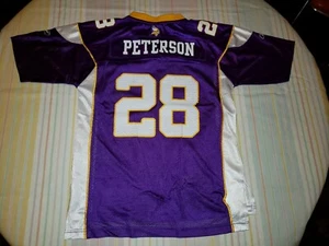 Reebok NFL Players Minnesota Vikings Jersey Adrian Peterson #28 Youth L 14-16 - Picture 1 of 6