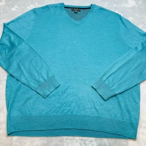 Suéter Club Room Mezcla Lana Merino Para Hombres XL Turquesa Verde azulado Cuello en V Oficina Preppy - Imagen 1 de 6