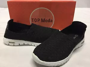 Top Moda Sky Zapatos para Caminar Para Mujer Planos Negros Ligeros Peso Talla 5 M - Imagen 1 de 9