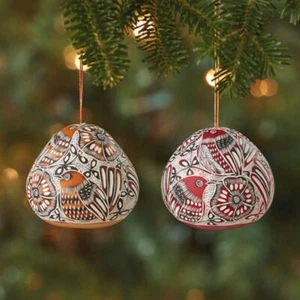 Juego de adornos de calabaza con motivos de mini pájaros - Imagen 1 de 4