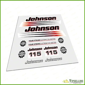 JOHNSON 115 HP Motor Boat Sea Horse Power Restoration Laminated Decals Stickers - Picture 1 of 1