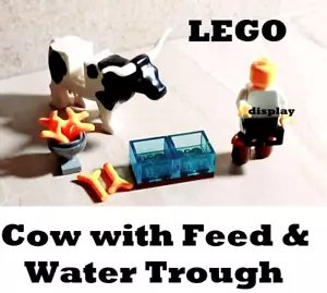 LEGO Cow Dairy Udders Long Horns Milking Stool Water Trough Hay Bucket Farm Barn - Picture 1 of 2