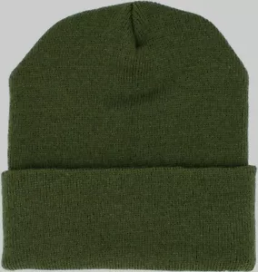OD GREEN BEANIE WATCH CAP COLD WEATHER KNIT HAT USA MADE - Picture 1 of 3
