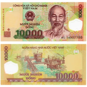 LOT 100 PCS,Vietnamese 10000 dong plastic banknote/UNC FREE SHIPPING - Picture 1 of 3
