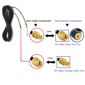 16.5Ft RP SMA Coaxial Extension Cable Male to Female Connector for Wireless L... - Picture 1 of 5