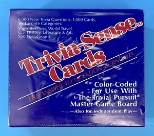 Vintage Trivia-Sense Cards New 1984 Use with Trivial Pursuit Master Board Game - Picture 1 of 3