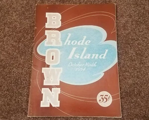 1954 BRAUN vs RHODE ISLAND Fußball Programm ..Top Zustand - Bild 1 von 3