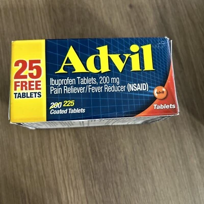 Advil Pain Reliever Fever Reducer, Ibuprofen 200mg, Coated Tablets, 225 Count - Image 1 of 2