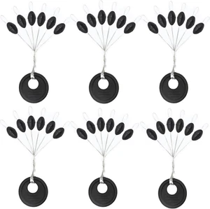 720Pcs Tappi Bobber in Gomma da Pesca, 6 in 1 Bobber Stops, Galleggianti Ovali Neri Si - Foto 1 di 12