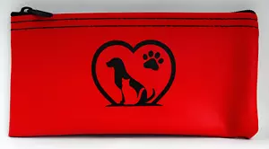 Pet Animal Lovers Money Bag - Paw Print Zipper Pouch/Wallet - Heart Money Pouch - Picture 1 of 3