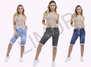 Ladies Women Cotton Casual Summer Italian Plain Shorts Hot Pants Size 10-20 - Picture 1 of 7