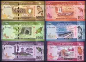 SRI LANKA 🇱🇰 FULL SET* 20/50/100/500/1000/5000 RUPEES* UNC* USA SELLER - Picture 1 of 5