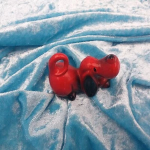 Hund BASSETT Keramik rot 6 cm lang 60er 70er Jahre retro Cortendorf ? selten - Bild 1 von 2