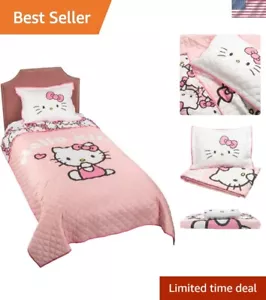 Colorful Hello Kitty Twin Quilt & Sham Set - Lightweight Polyester Comforter - Picture 1 of 7