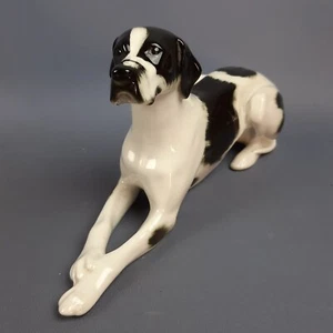Scultura Porcellana Cane Pointer Bianco Nero Lomonosov Design Vintage Anni ‘80 - Imagen 1 de 16