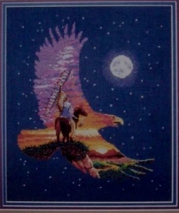 Spirit of the Eagle Native American Southwest cross stitch pattern - Picture 1 of 2