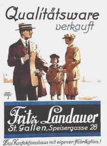 Original vintage poster LANDAUER SWISS MEN'S FASHION c.1915 - Picture 1 of 1